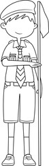 Boy Scout Illustration Coloring Page