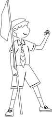 Boy Scout Illustration Coloring Page