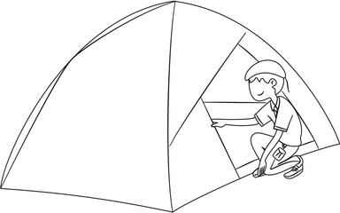Boy Scout Illustration Coloring Page