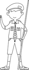 Boy Scout Illustration Coloring Page
