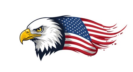 The national symbol of the USA. USA flag. American flag. American flag blowing in the wind 