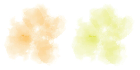 Soft orange and green watercolor blotches with smooth gradients. Abstract art perfect for educational materials, digital backgrounds, and artistic design elements.