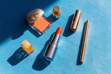 Obraz premium Makeup Still Life with Lipstick and Blush