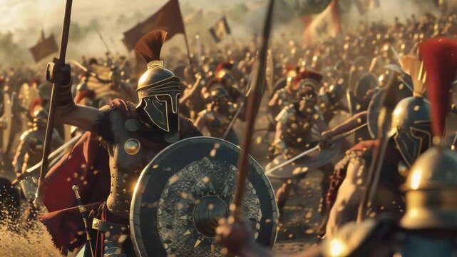 Ancient epic battle scene
