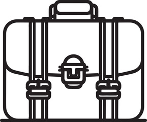 Businessman and Briefcase Vector Icons – Black and White Illustrations