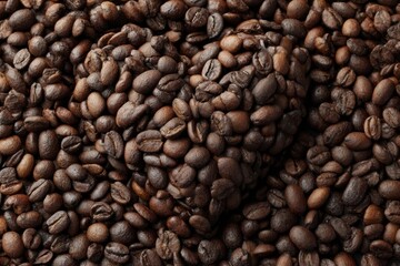 Fototapeta premium Coffee Bean Heart Shape Pile
