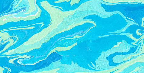 A Colorful Water-Inspired Painting with Grunge Elements
