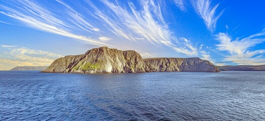 Winter panorama of North Cape coastline