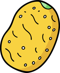Minimalist potato line art with watercolor texture fill