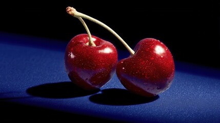Vibrant Twin Cherries Isolated on White Background – Perfect Stock Image for Advertising and Marketing Campaigns