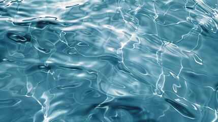 Fototapeta premium A close-up view of water surface with rippling waves, reflecting light and creating a dynamic, textured pattern. The water appears deep blue and slightly turbulent, with subtle highlights and shadows.