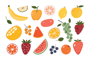 Whimsical Fruit Arrangement: A delightful collection of vibrant and fresh fruits artfully arranged, showcasing nature's colorful bounty.