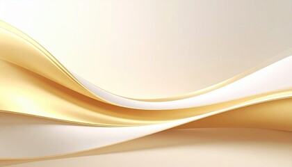 Elegant flowing waves of cream and gold abstract background digital art minimalist design soft lighting contemporary concept