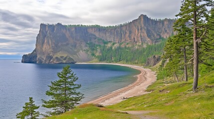 Stunning Coastal Cliffs Dramatic Bay Beach Scenic Landscape