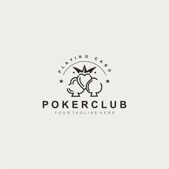 Poker logo illustration design gambling games, casinos, tournament template