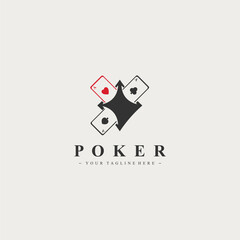 Poker logo illustration design gambling games, casinos, tournament template