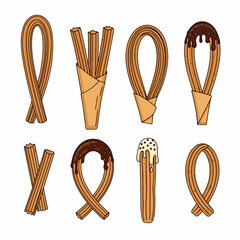 Churros with chocolate dipping sauce and sugar coating