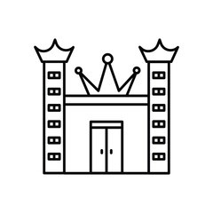 casino hotel lineal icon with white background vector stock illustration