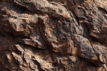 Close-up view of rugged, textured rock face