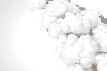 Abstract white ink cloud formations