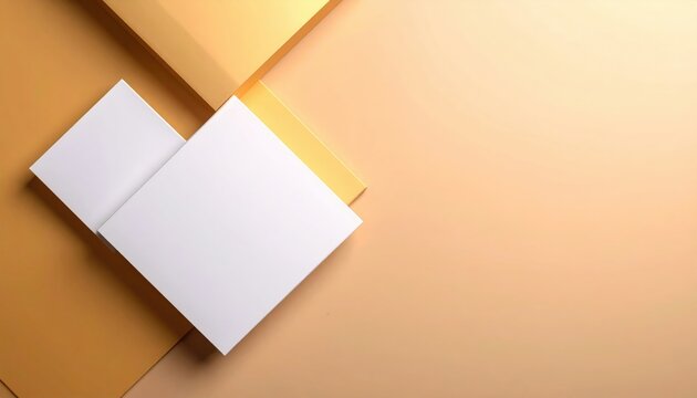 Creative geometric shapes on soft gold background abstract design digital art minimalist aesthetic close-up view modern concept for visual appeal