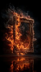 Burning antique frame (1)