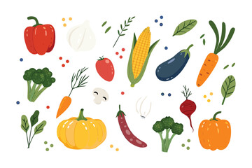 Colorful Garden Bounty: A vibrant assortment of freshly picked vegetables and herbs, showcasing the variety and goodness of nature's garden, a visual feast.