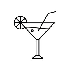 martini lineal icon with white background vector stock illustration