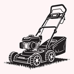 Silhouette of Lawn Mower Icon