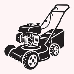 Silhouette of Lawn Mower Icon