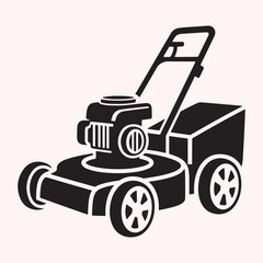 Silhouette of Lawn Mower Icon