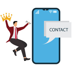 Mobile Content Creator Wearing a Crown of Success