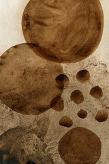 Autentic Brown Watercolor Texture. Painted Abstract Background