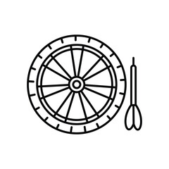 darts lineal icon with white background vector stock illustration