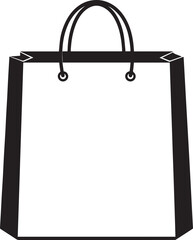 Shopping Bag Silhouette in Black | Retail Tote Icon Illustration