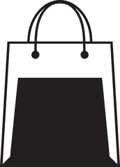 Shopping Bag Silhouette in Black | Retail Tote Icon Illustration
