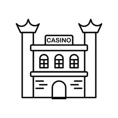 casino lineal icon with white background vector stock illustration