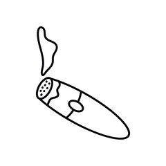 cigar lineal icon with white background vector stock illustration