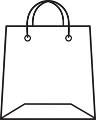 Shopping Bag Silhouette in Black | Retail Tote Icon Illustration