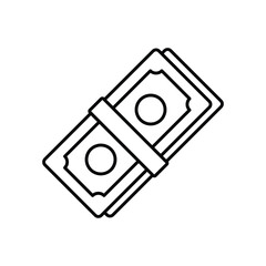 money lineal icon with white background vector stock illustration