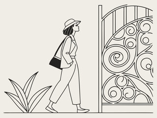 Luxury line art background vector. Minimalist modern contour drawing. contemporary abstract art design for wall art, wallpaper, home decoration, cover, printable painting