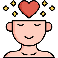 Mental health icon- brain care, therapy & wellness symbol icon.