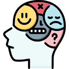 Mental health icon- brain care, therapy & wellness symbol icon.