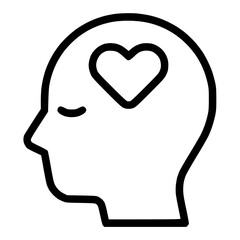 Mental health icon- brain care, therapy & wellness symbol icon.