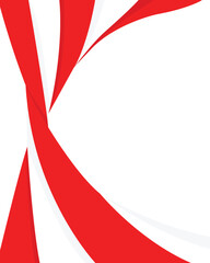Dynamic Red and White Ribbons Frame