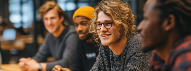A group of young entrepreneurs during a Meeting.