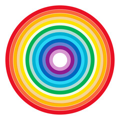 Obraz premium Colorful Concentric Circles with Rainbow Color Scheme and White Center