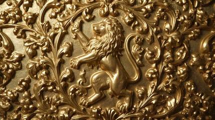 Lion In Gold Wallpaper