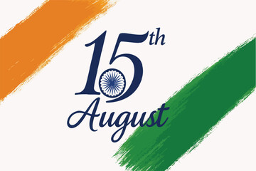 15th August 2025 India Independence Day – Ashoka Chakra with Tricolor Brush Strokes, Patriotic Minimal Design & National Freedom Poster