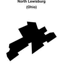 North Lewisburg (Ohio) blank outline map